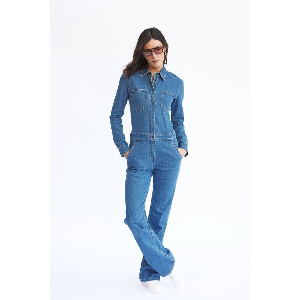 Rivet Utility Rulebreaker Denim Jumpsuit  Size XS 70s Inspired Streetwear Casual